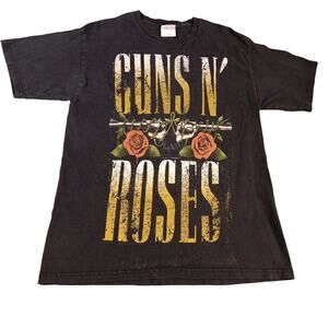 Guns N'‎ Roses Women's Black 2 Sided Band T-Shirt 100% Cotton Sz M Classic Print